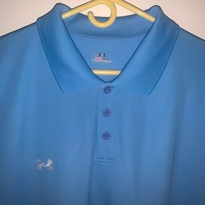 Brand New XXL Carolina Blue “Heat Gear” Lightweight Under Armour Polo Shirt